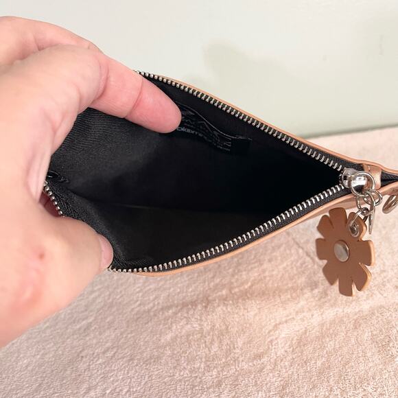 Zac Posen Extra Small Rose Gold Flower Faux Leather Pouch - Picture 7 of 7